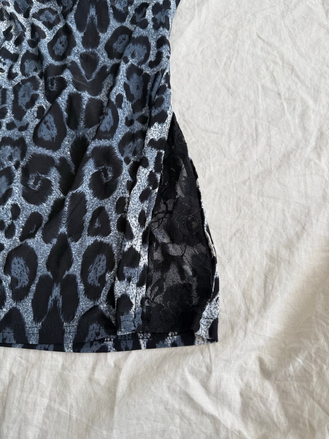 호피 갸루 홀터 드레이프 미니 원피스(새상품) 상품이미지3