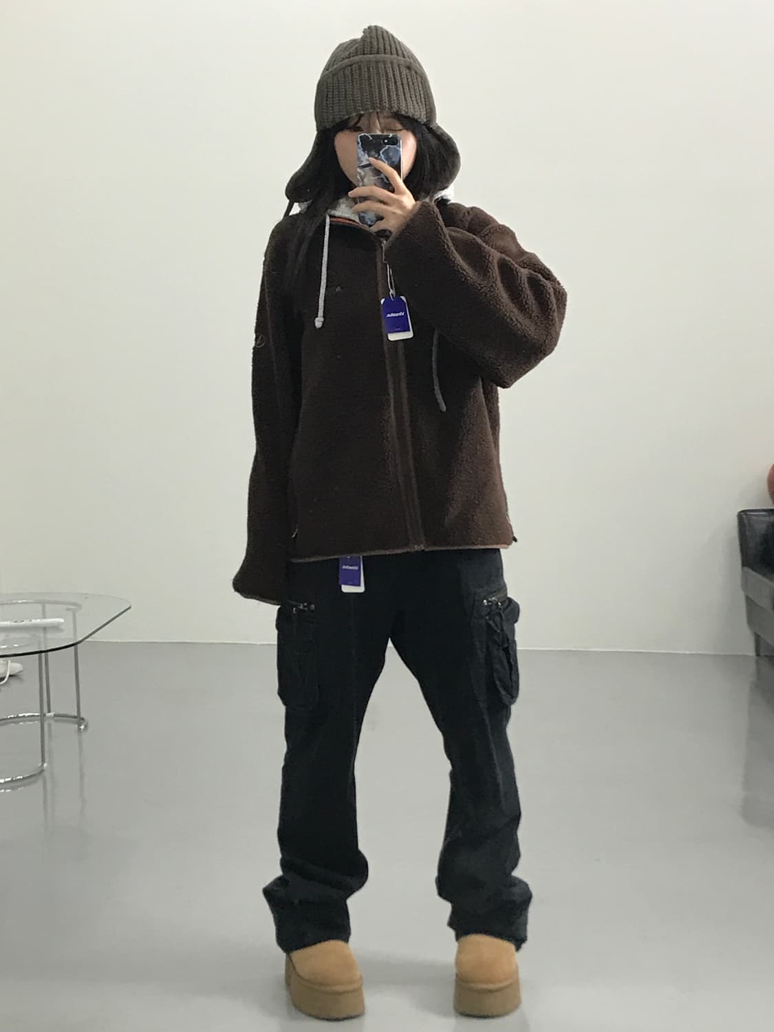 에이글 브라운 후리스 집업 상품이미지1