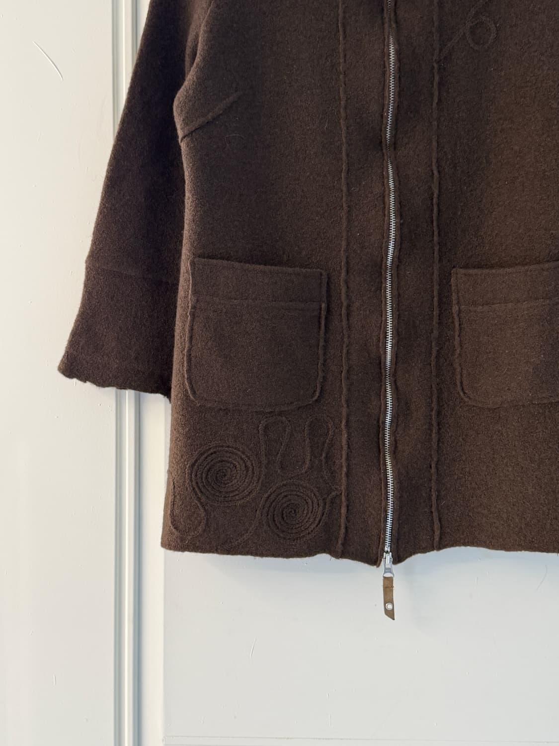 일본빈티지 보일드울 브라운 가디건자켓 상품이미지7