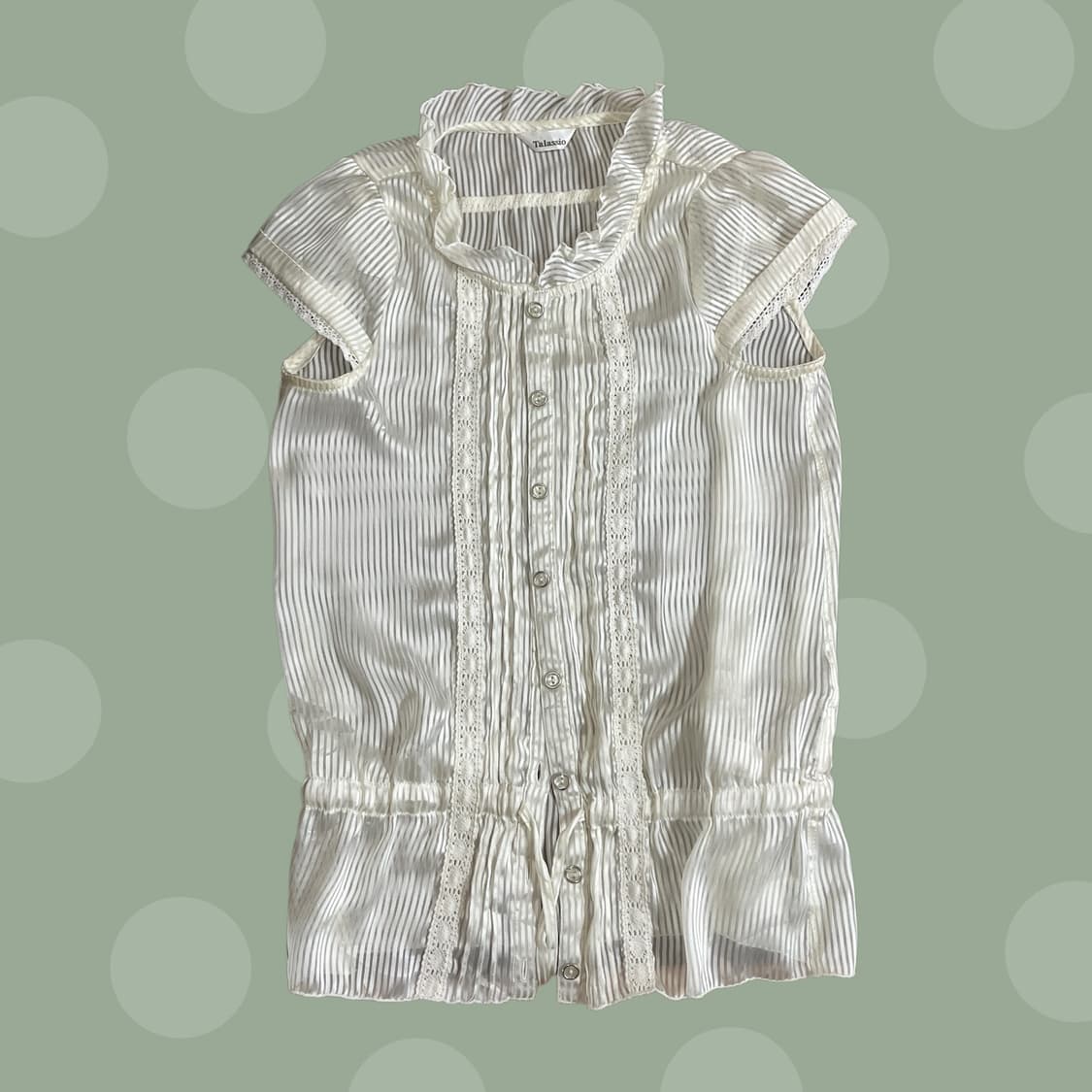 빈티지 페어리 시스루 쉬폰 레이스 블라우스 상품이미지4