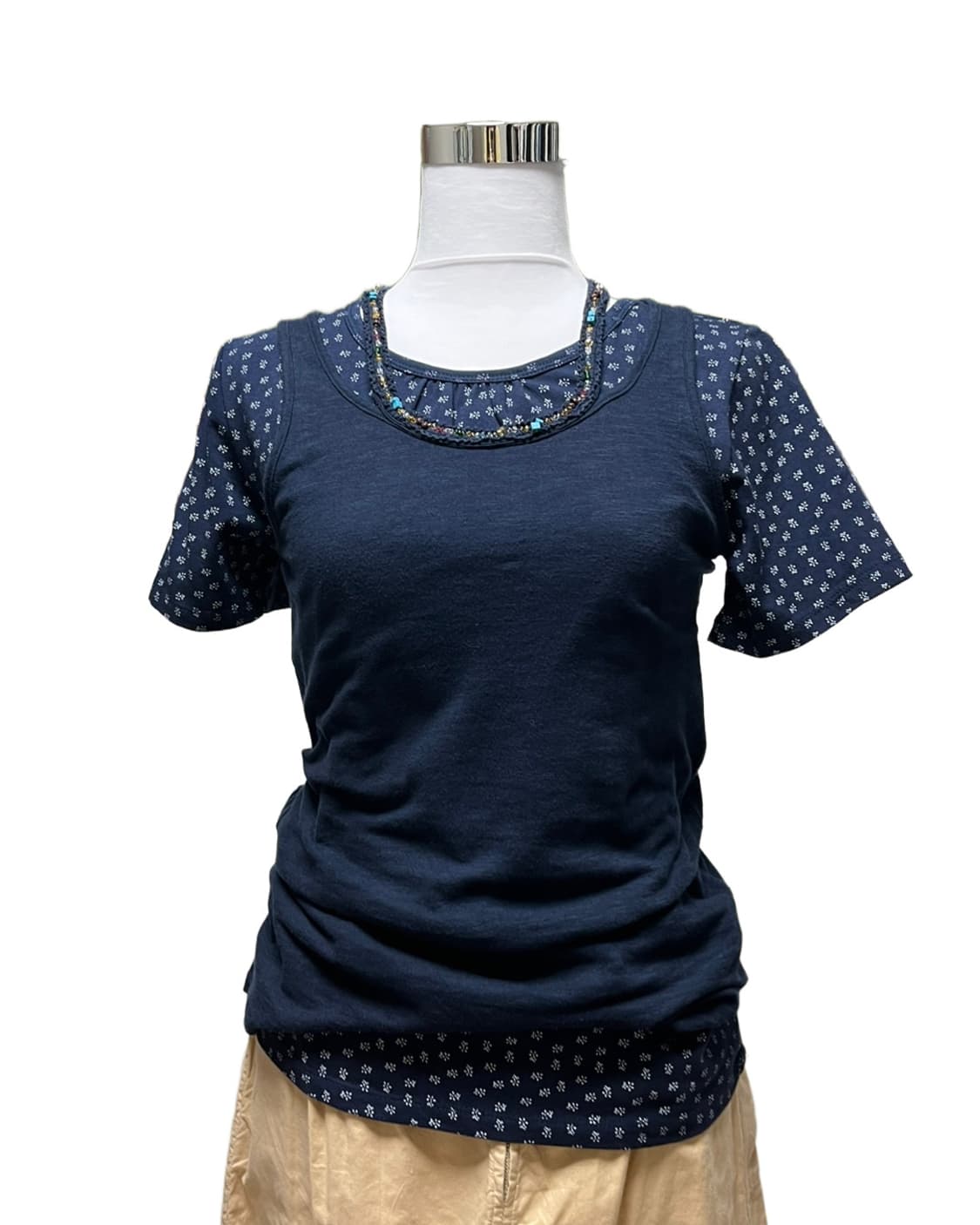 Navy flower pattern t shirt 상품이미지6