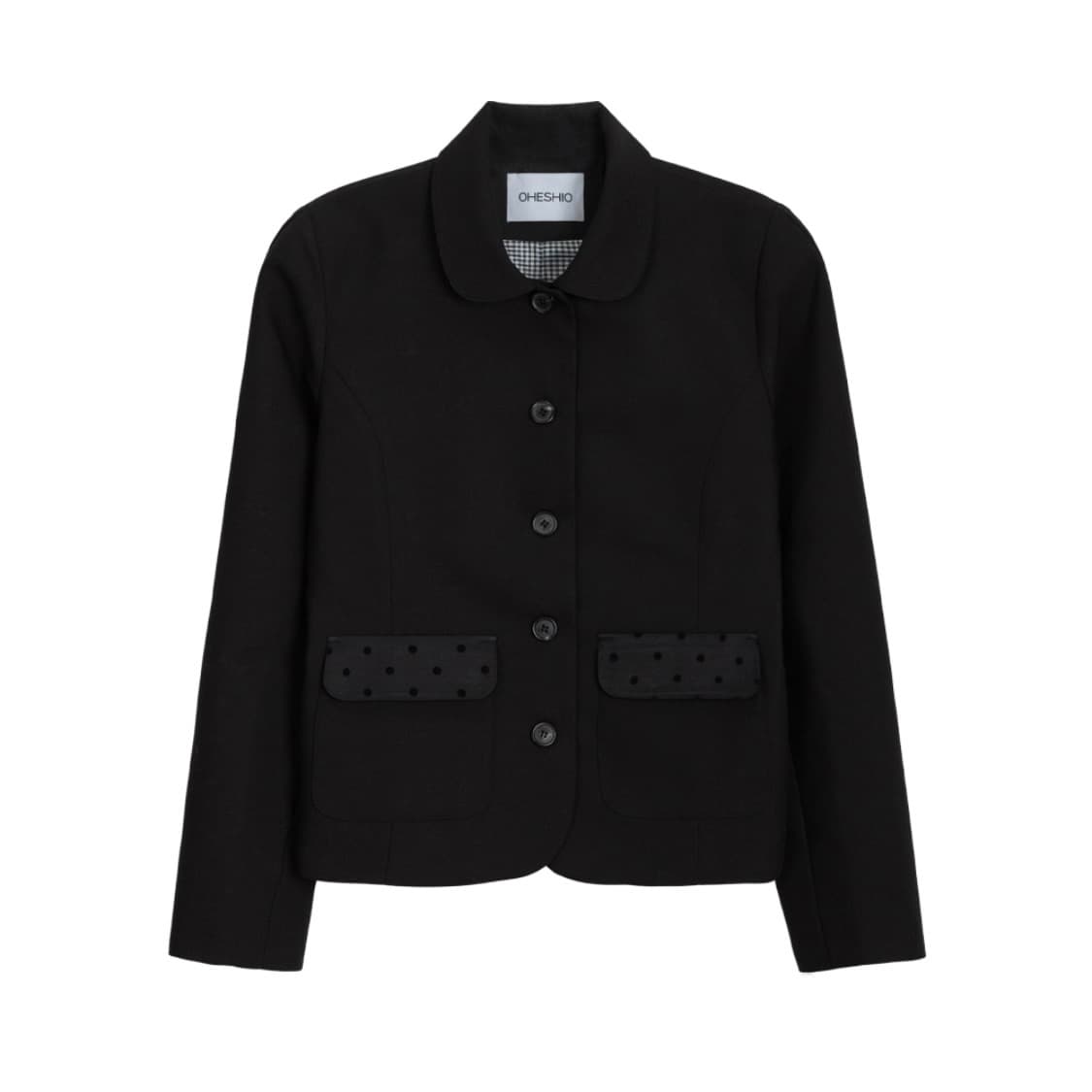 [OHESHIO] dot round collar jacket 상품이미지1