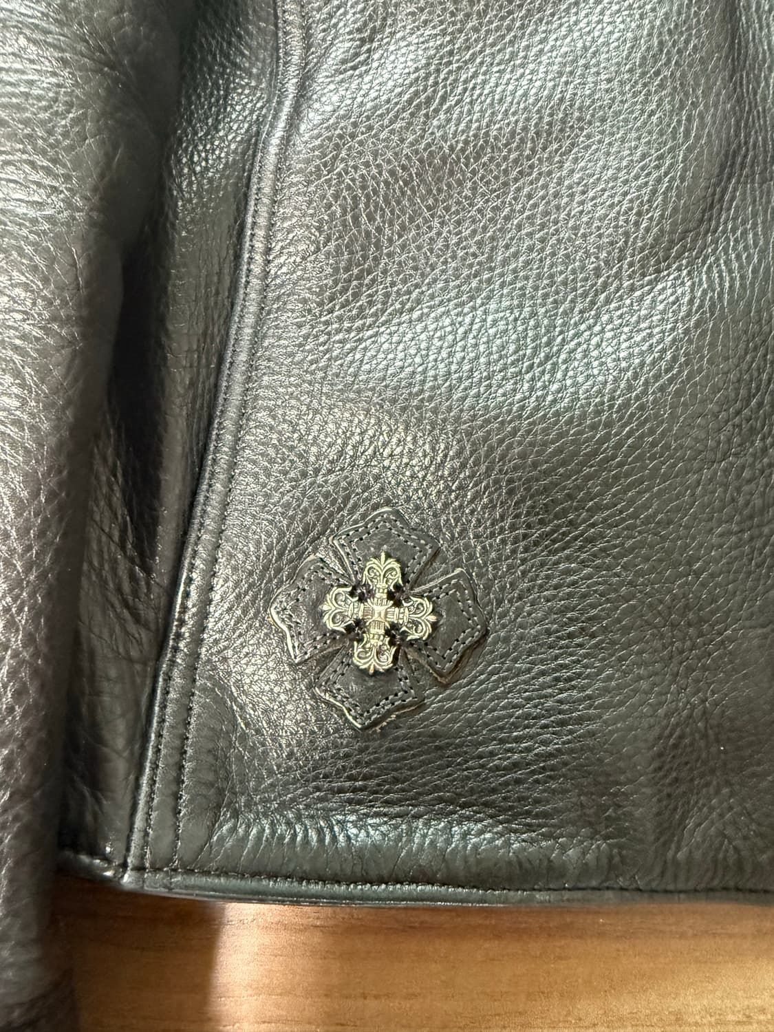 [L] 원오브원 크롬하츠 엘리게이터 패치 레더자켓 상품이미지3