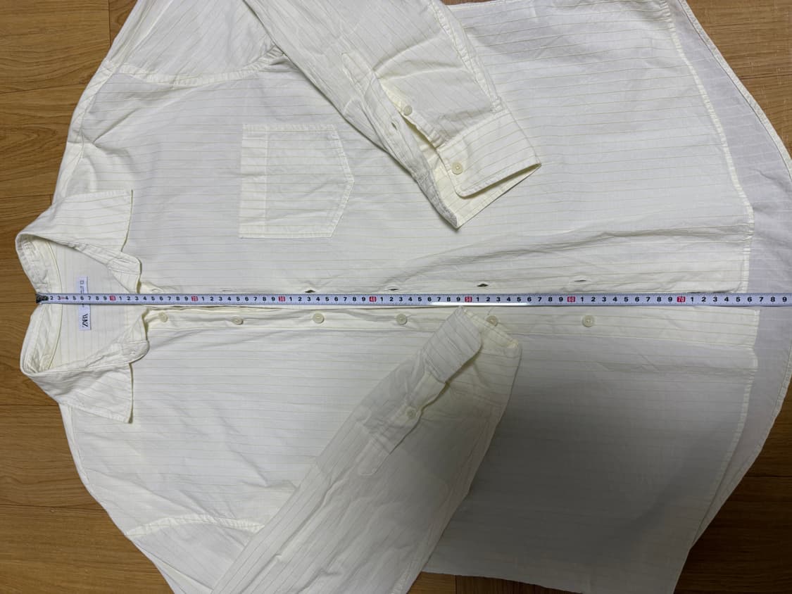 자라 스트라이프 셔츠 yellow 상품이미지4