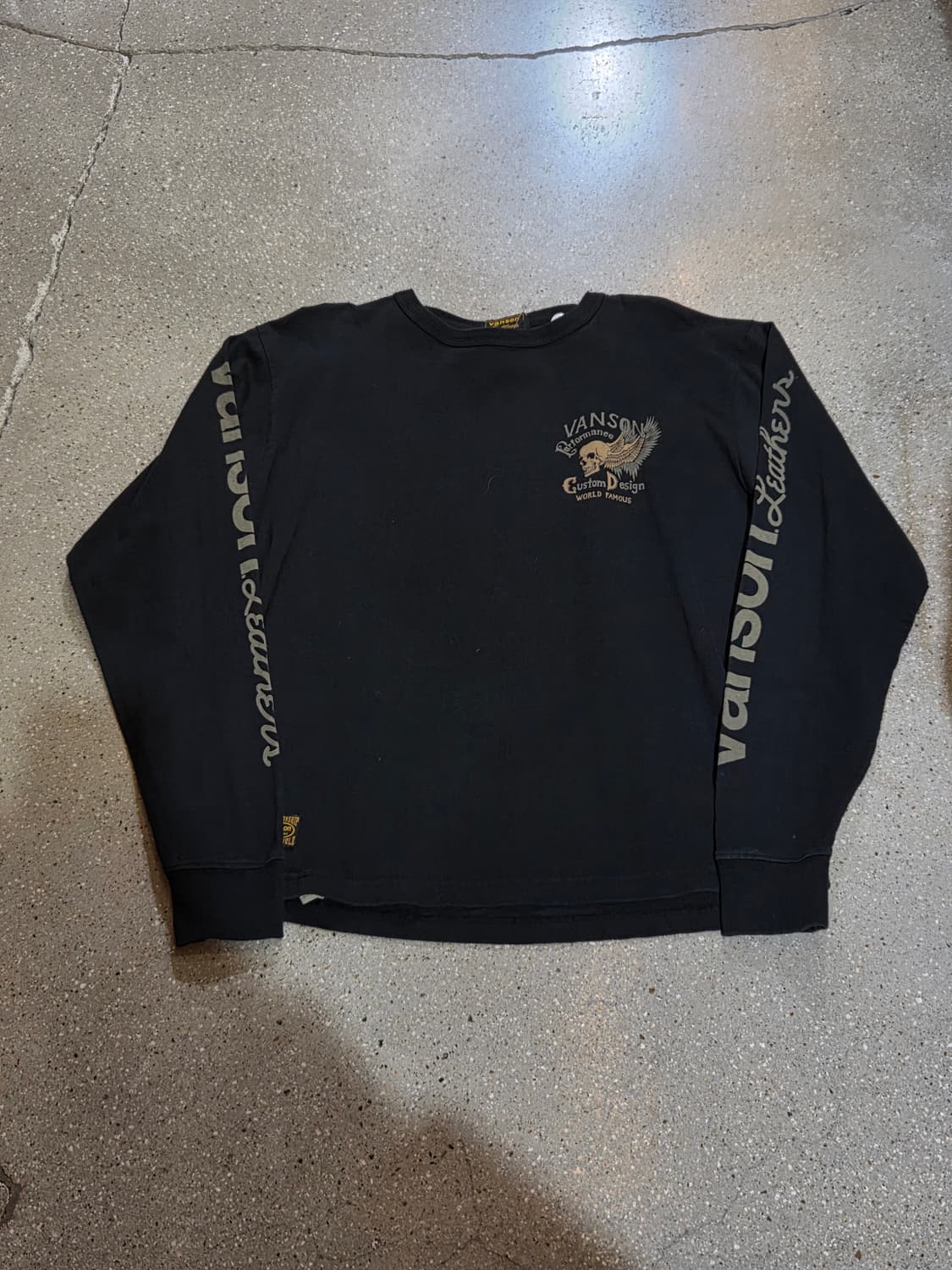 Vanson 밴슨 스컬 해골 블랙 롱슬리브 상품이미지5