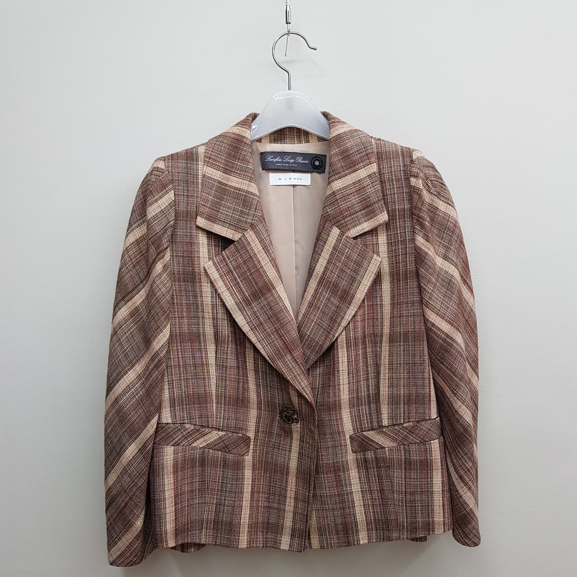 미샤 MICHAA 2022 체크 테일러드 자켓 85-97-160사이즈 상품이미지1