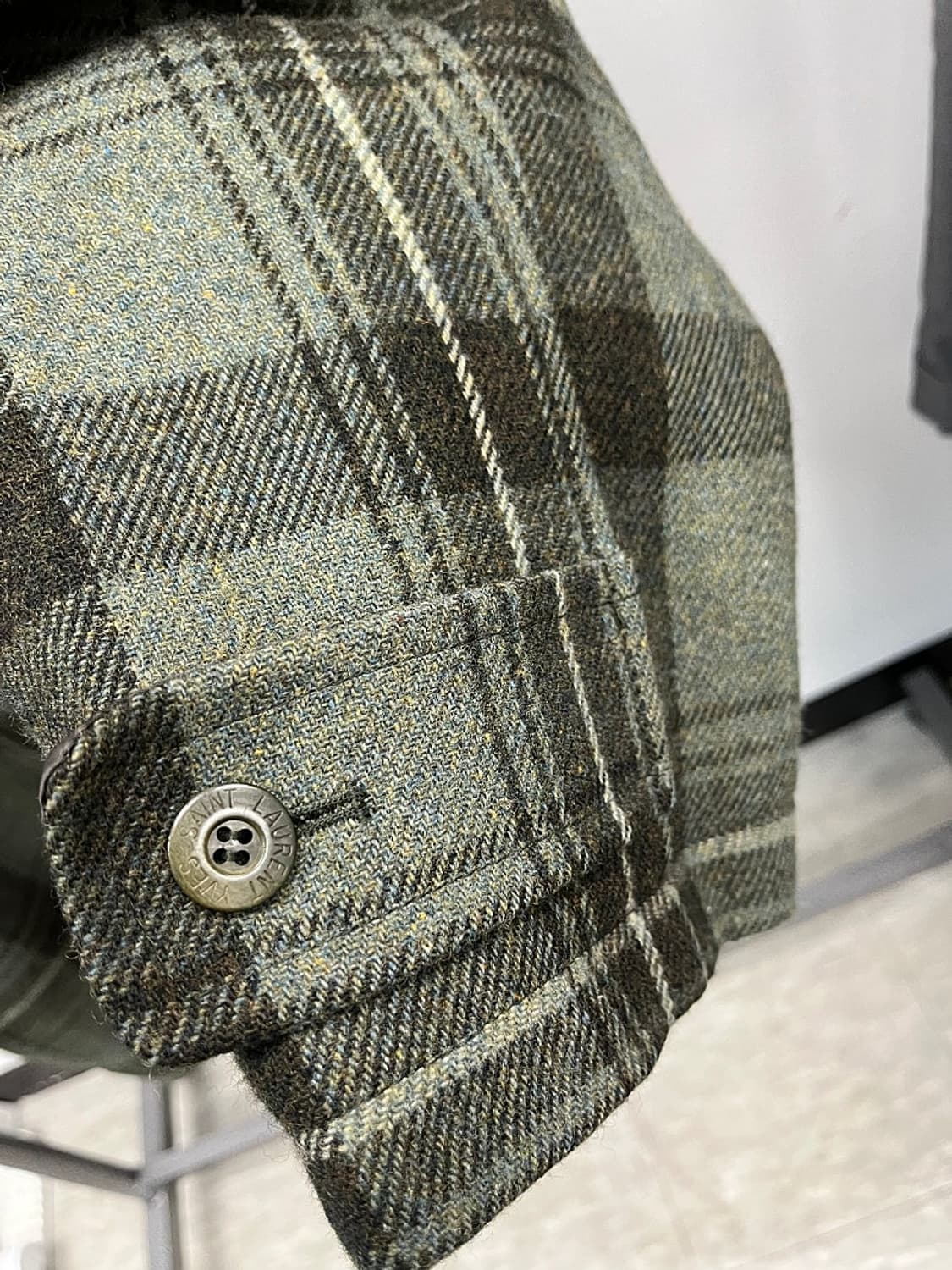 110) 입생로랑 시어링 체크 울코트  상품이미지4