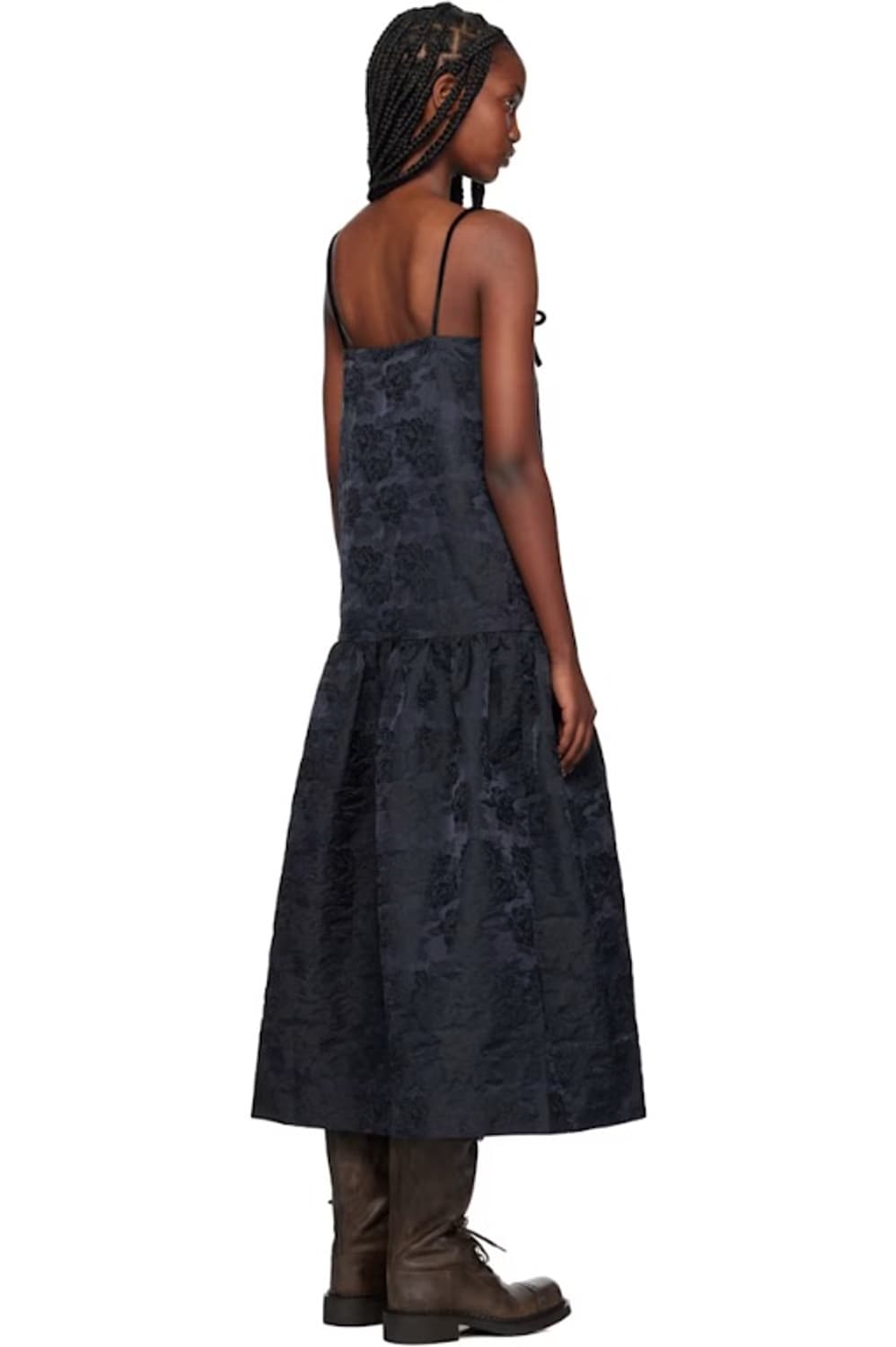 GANNI 보타니컬 자카드 스트랩 미디 원피스 상품이미지3