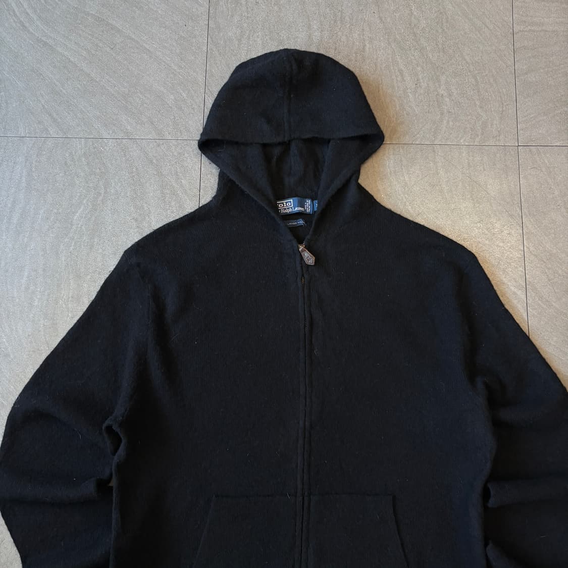 폴로 정품 램스울 블랙 후디 후드 집업 상품이미지3