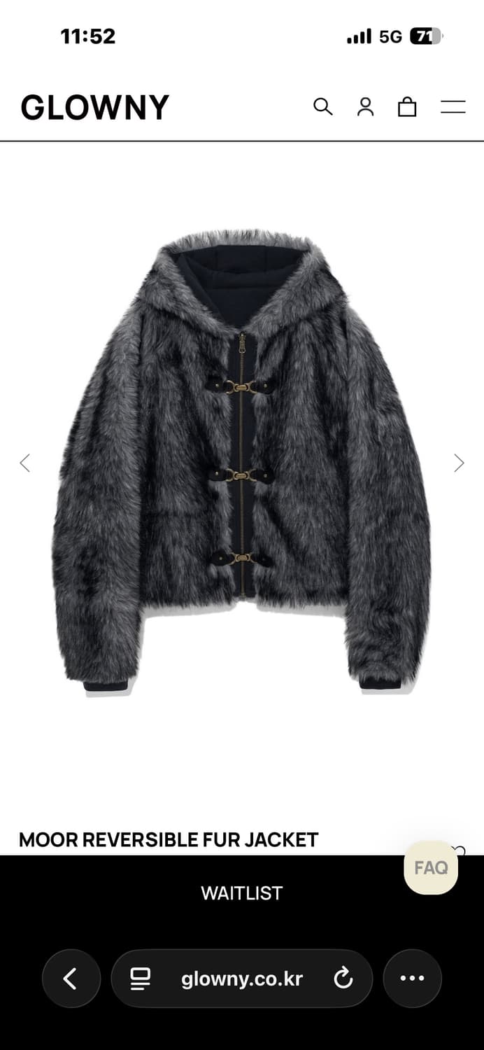 글로니 무어 리버시블 퍼자켓 차콜 S 상품이미지2