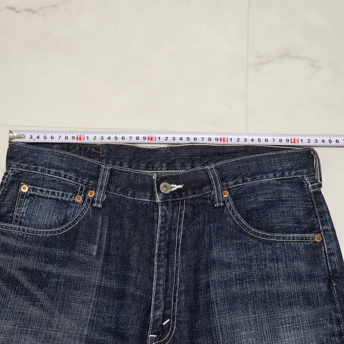 34 리바이스 재팬 503 워싱 데님 쇼츠 반바지 상품이미지5