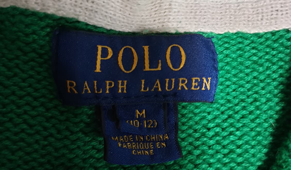 폴로랄프로렌 키즈 빈티지 반짚업 니트 그린 M(10~12) 상품이미지3