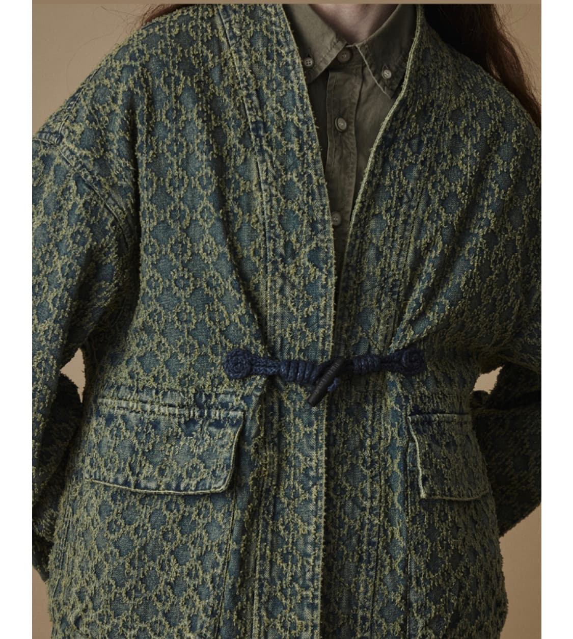 펜필드 패턴 데님 로브 가디건 모스 L 상품이미지2