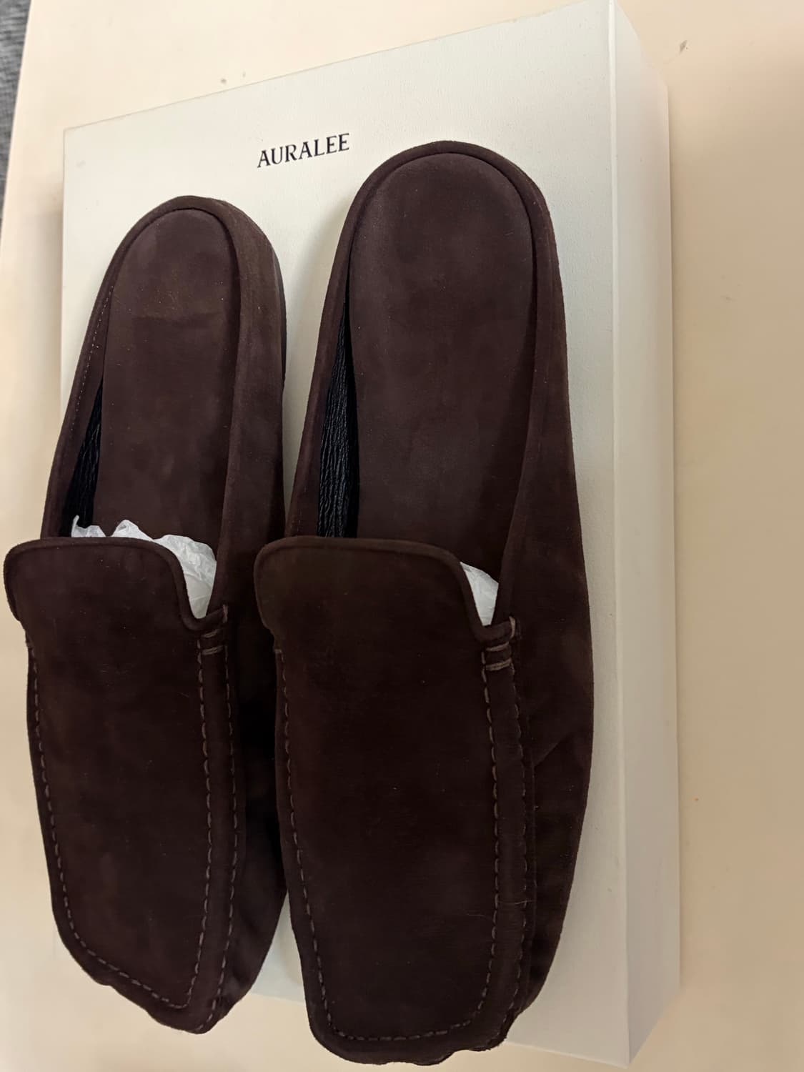 오라리 모카신 스웨이드 다크브라운 9US (새상품) 상품이미지1