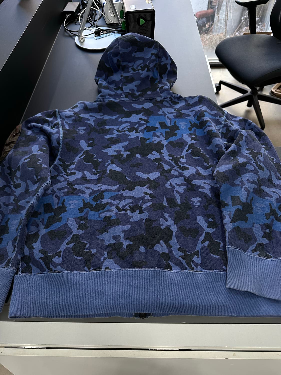 베이프 마스크 샌드카모 밀리터리 릴렉스드핏 풀후드집업 청계 상품이미지4