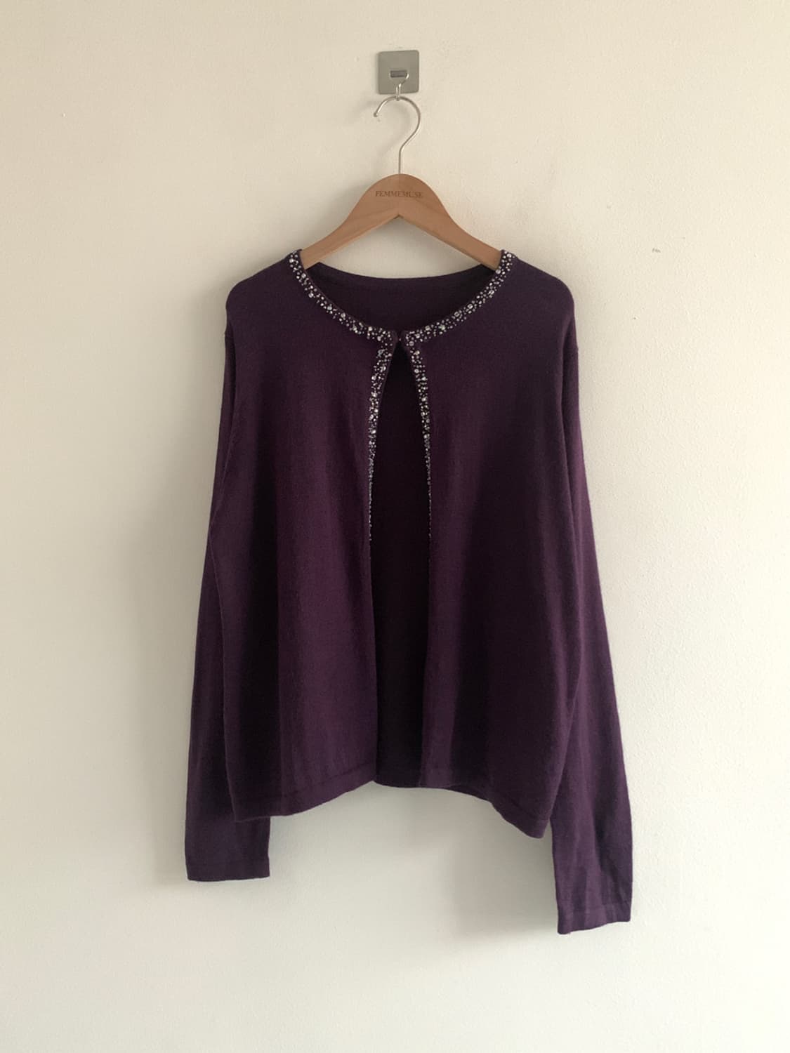 Beads Neck Buckle Cardigan 상품이미지1
