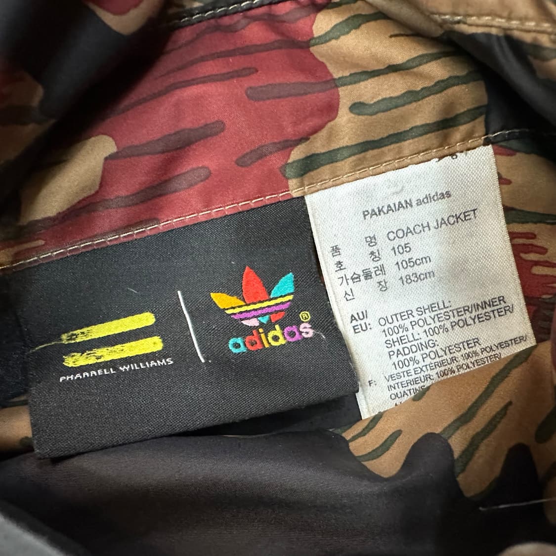 아디다스 퍼렐윌리임스 카모 코치자켓 상품이미지9