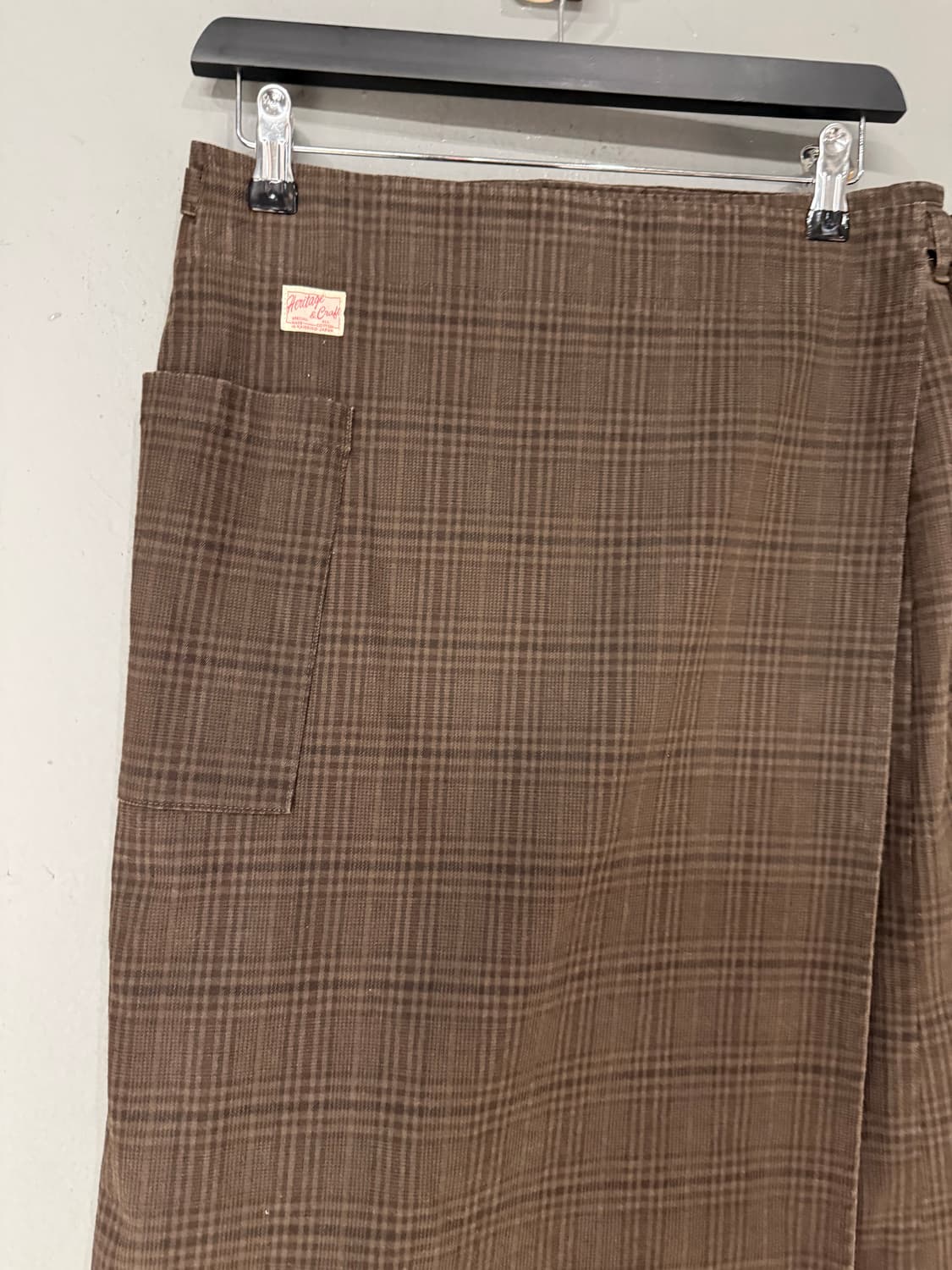 check pattern back pocket wrap skirt 상품이미지6