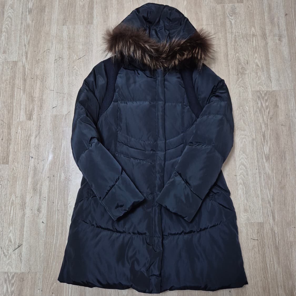 닉스 여성 덕다운 라쿤퍼후드 롱패딩 점퍼 상품이미지1