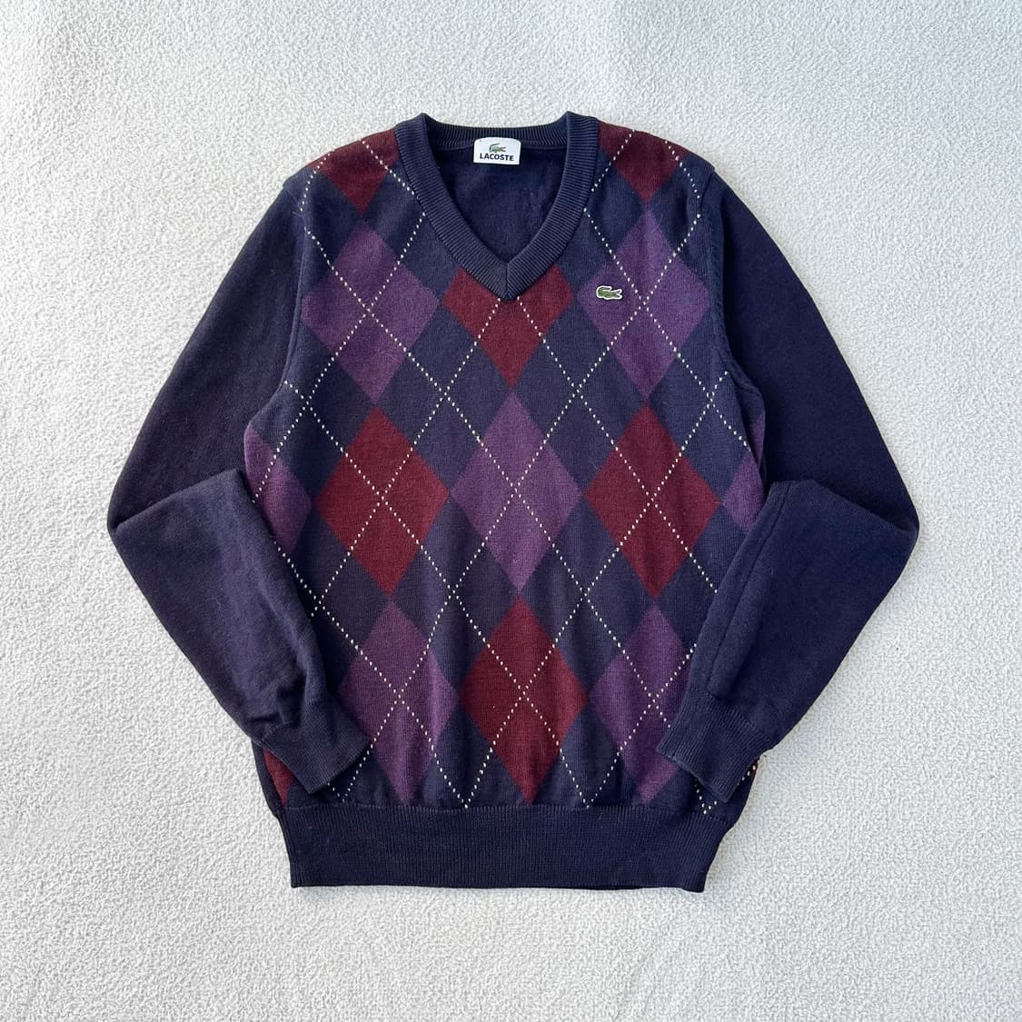 Lacoste 라코스테 아가일 니트 스웨터 (4) 상품이미지1