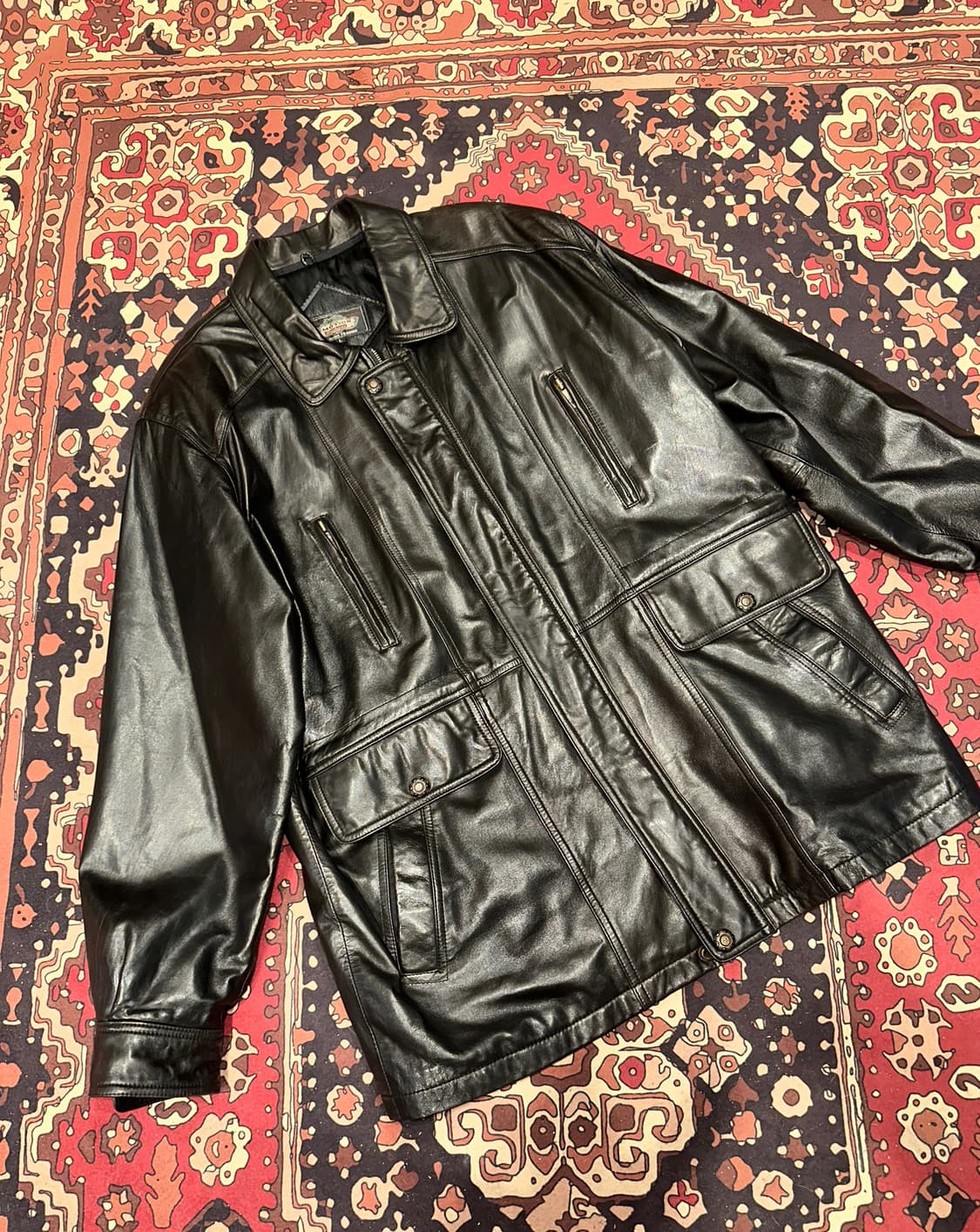 ( XL-2XL ) 가죽코트 가죽카코트 레더자켓 가죽롱자켓 가죽자켓  상품이미지2