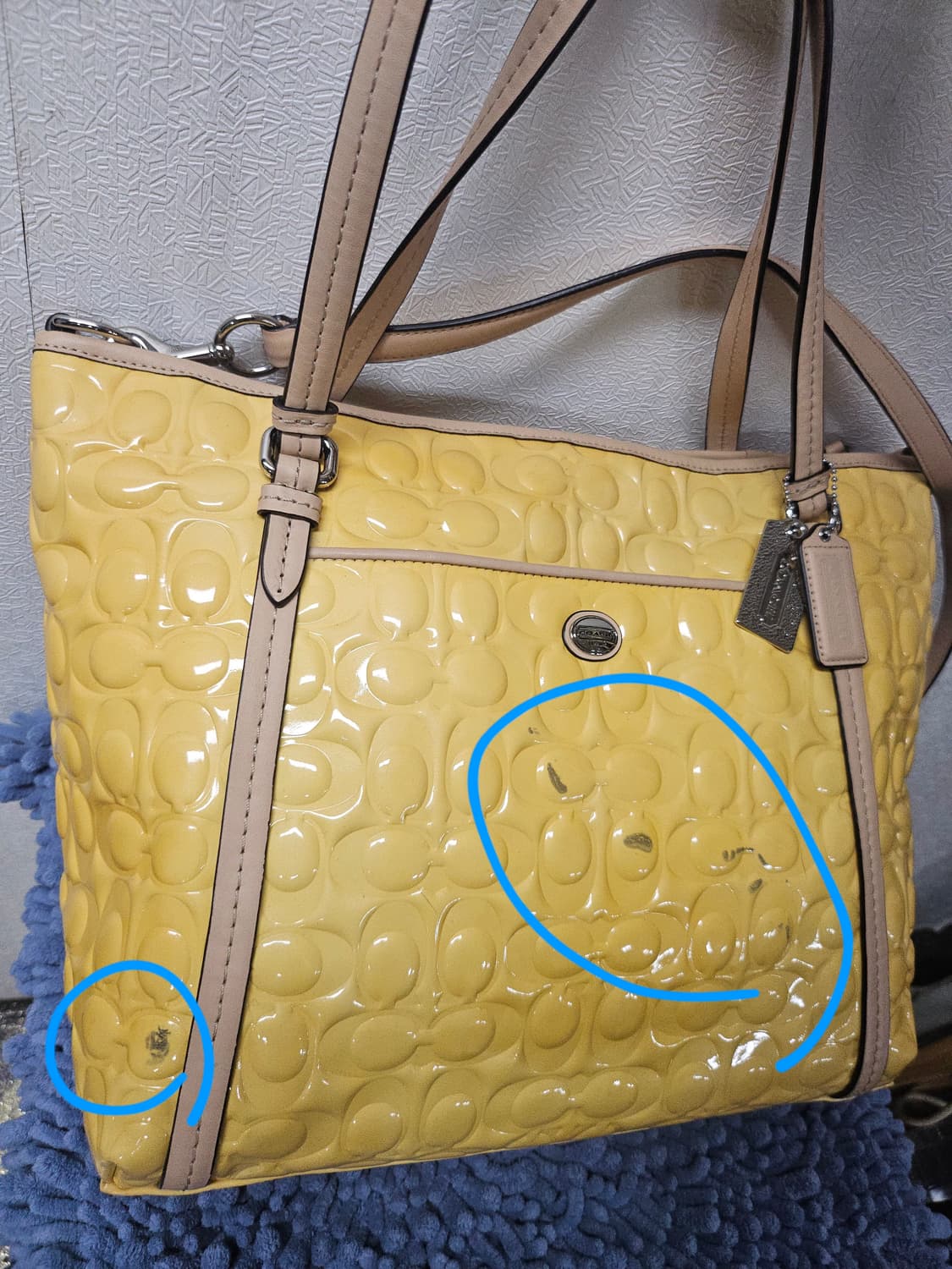 코치 옐로 빅빽 크로스 숄더백 가죽 상품이미지4