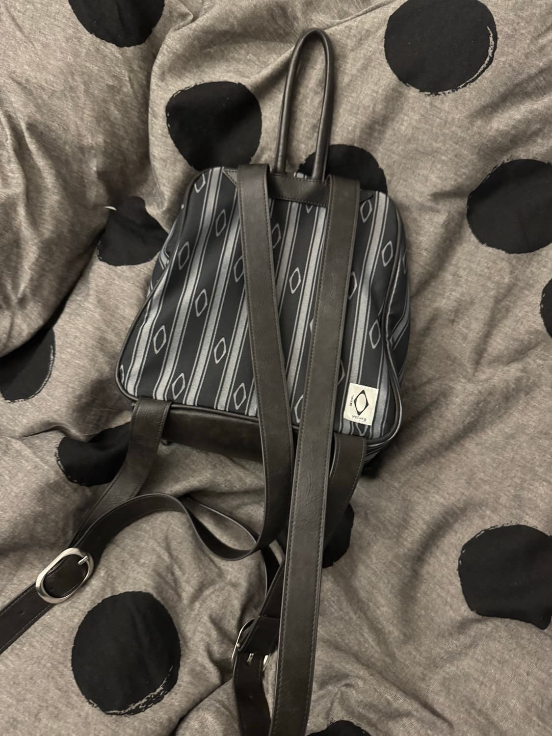 미스치프 자카드 럭색 백팩 블랙 상품이미지5