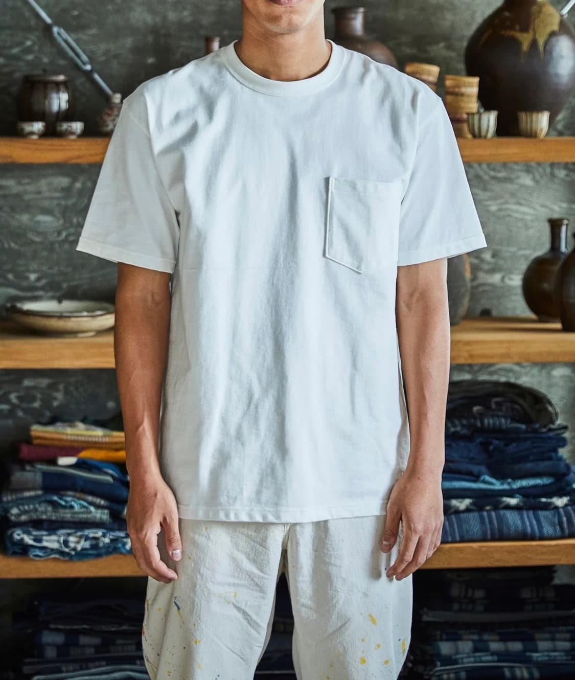 [새상품] 오어슬로우 포켓 반팔 티셔츠 화이트 상품이미지10