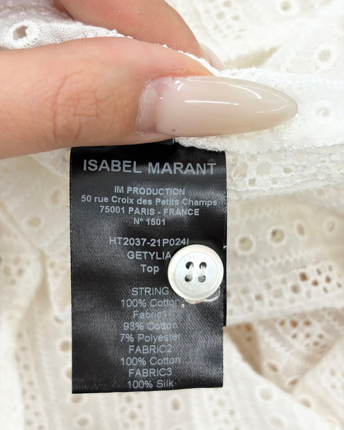 이자벨마랑 화이트 겟일리아 러플 라운드넥 블라우스  상품이미지9