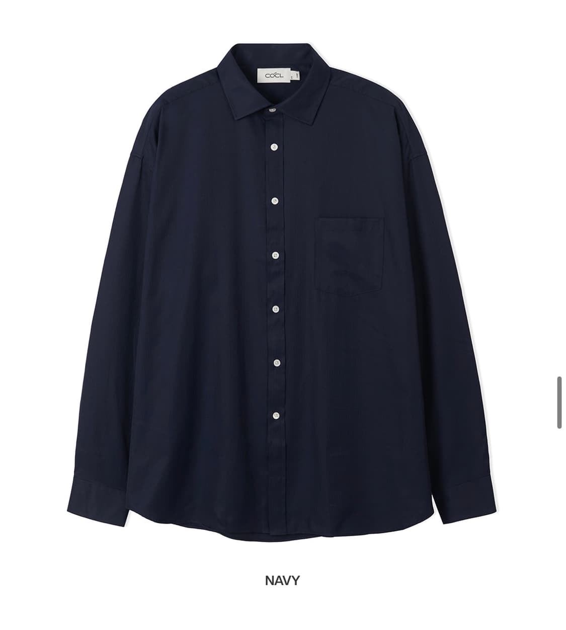 (새상품)(M) 커스텀어클락 헤링본 롱 슬리브 셔츠 NAVY 판매 상품이미지6