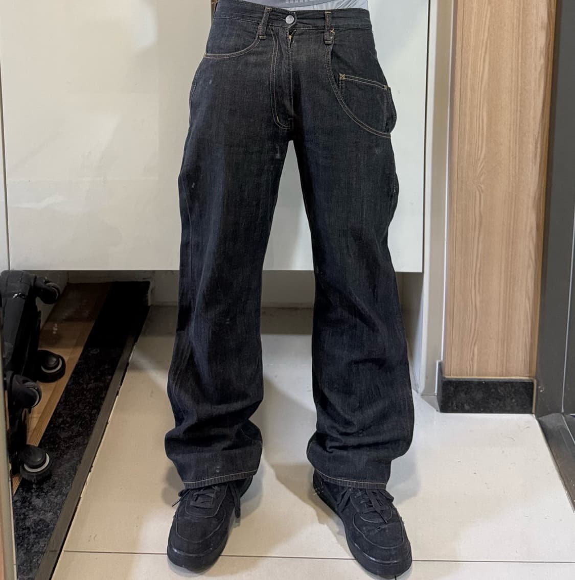 요지야마모토 비대칭 포켓 데님 상품이미지1