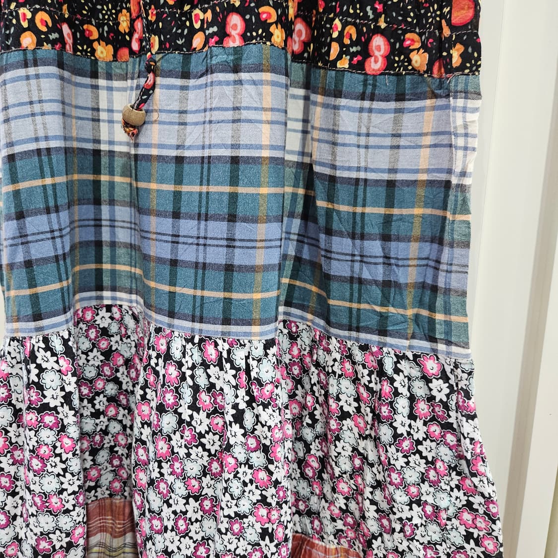 패치워크 플라워 티어드 롱원피스 상품이미지4