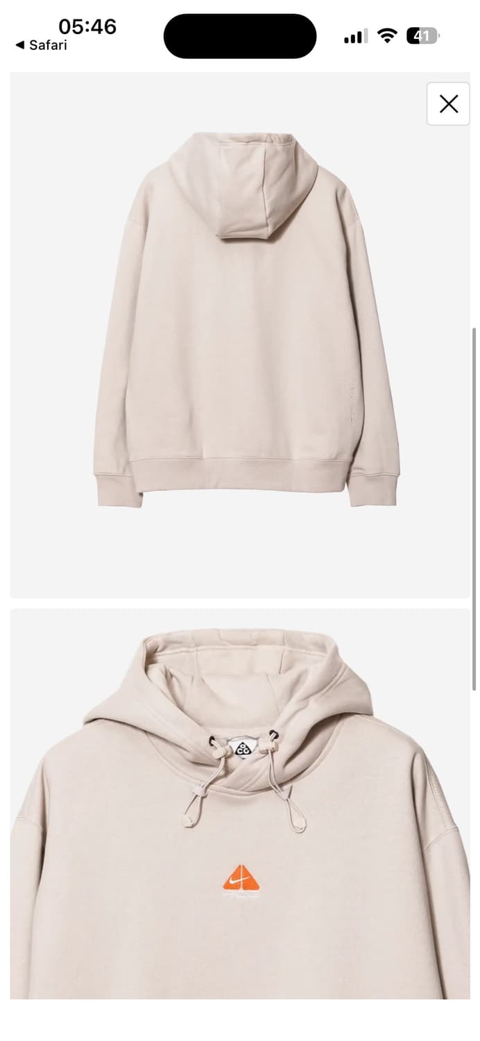 새상품) 나이키 ACG 써마 핏 플리스 풀오버 후드 크림 XL 상품이미지2