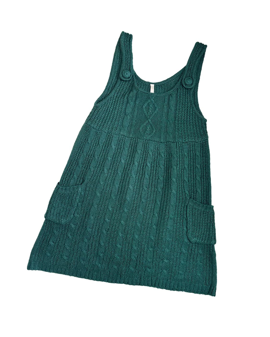 Tree deep green cable knitted ops 상품이미지1