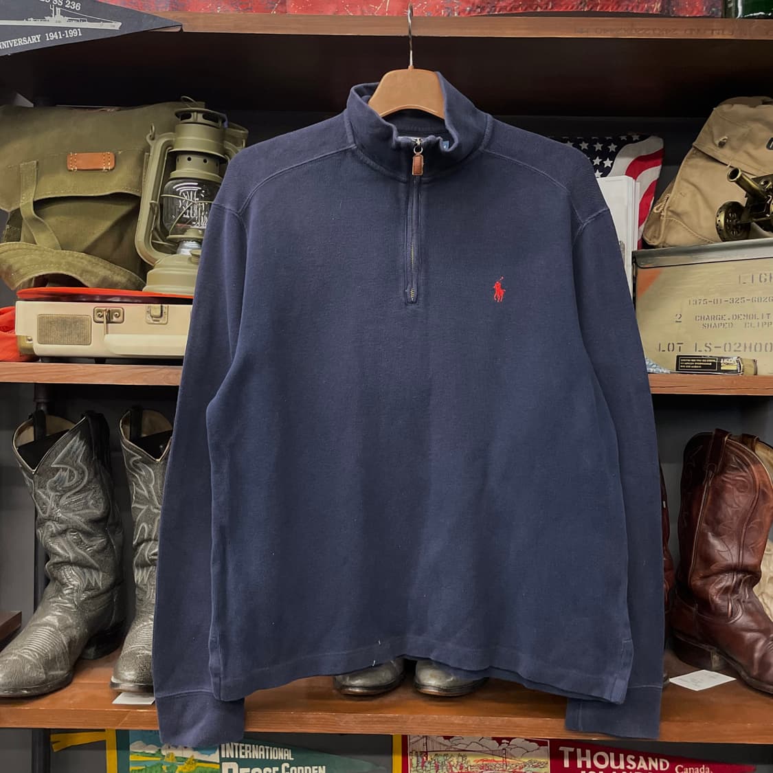 90s 폴로 랄프로렌 하프 집업 코튼 니트 스웨터 상품이미지1