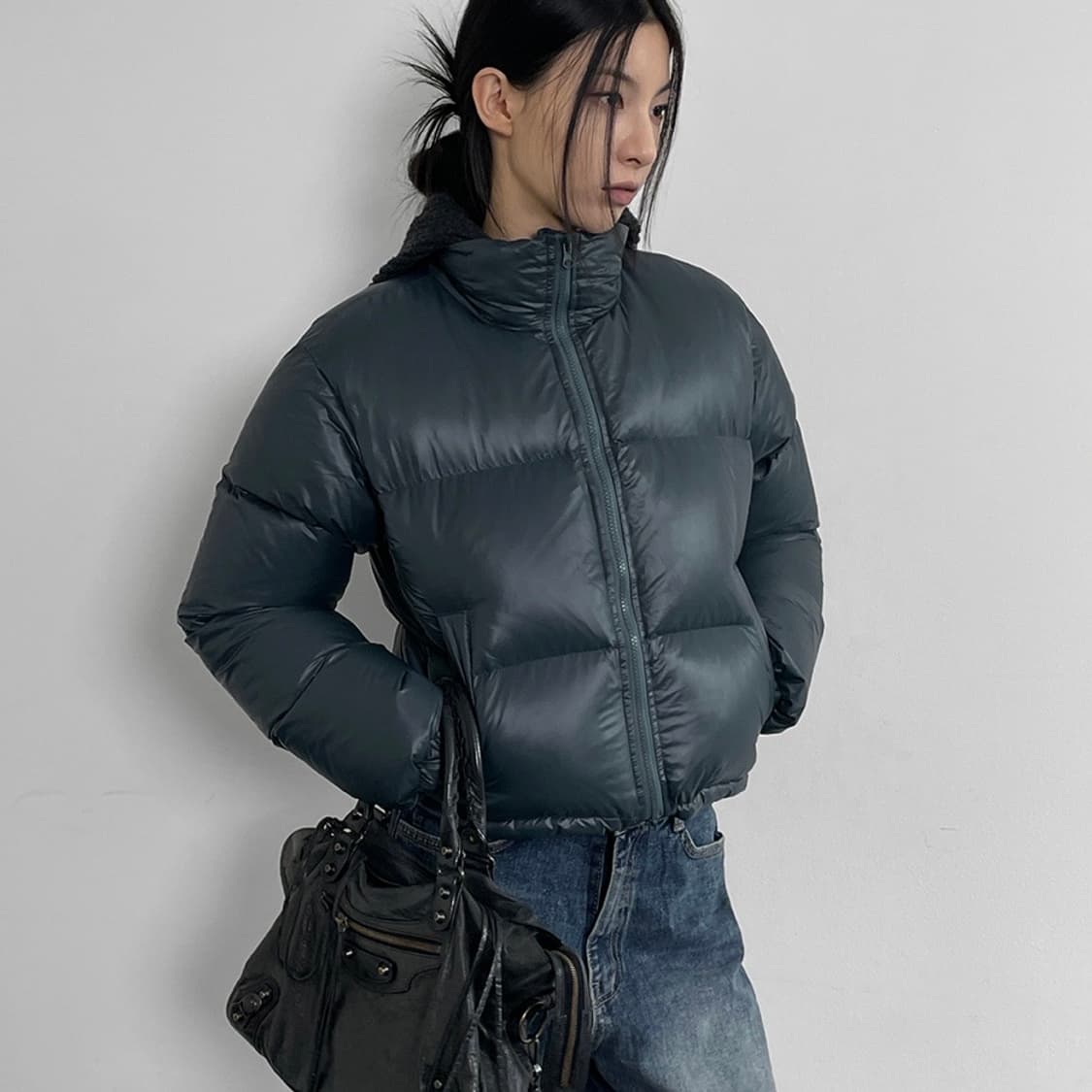 블랙업 제니드 덕다운 크롭패딩 상품이미지3