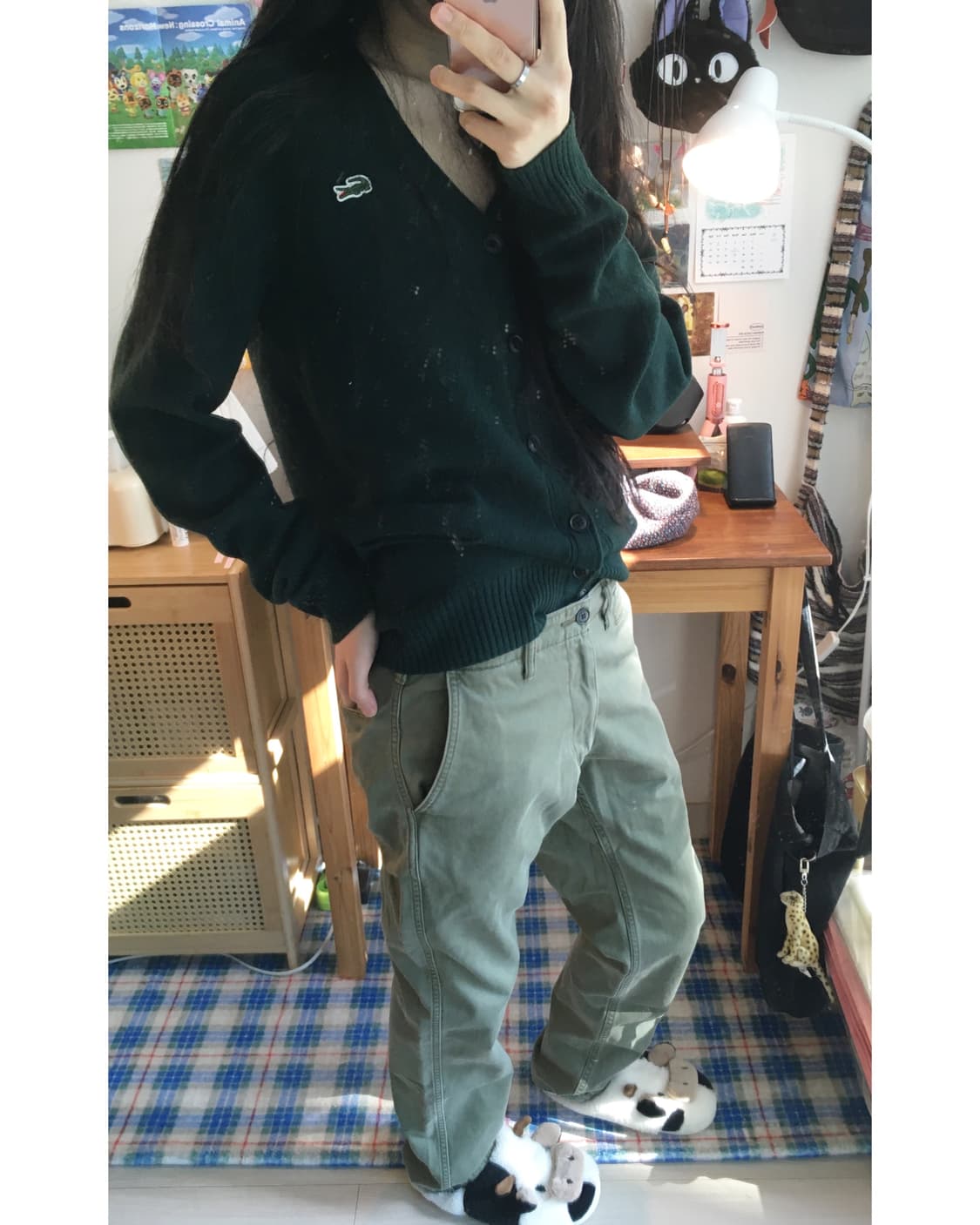 vintage cotton pants olive green 상품이미지4