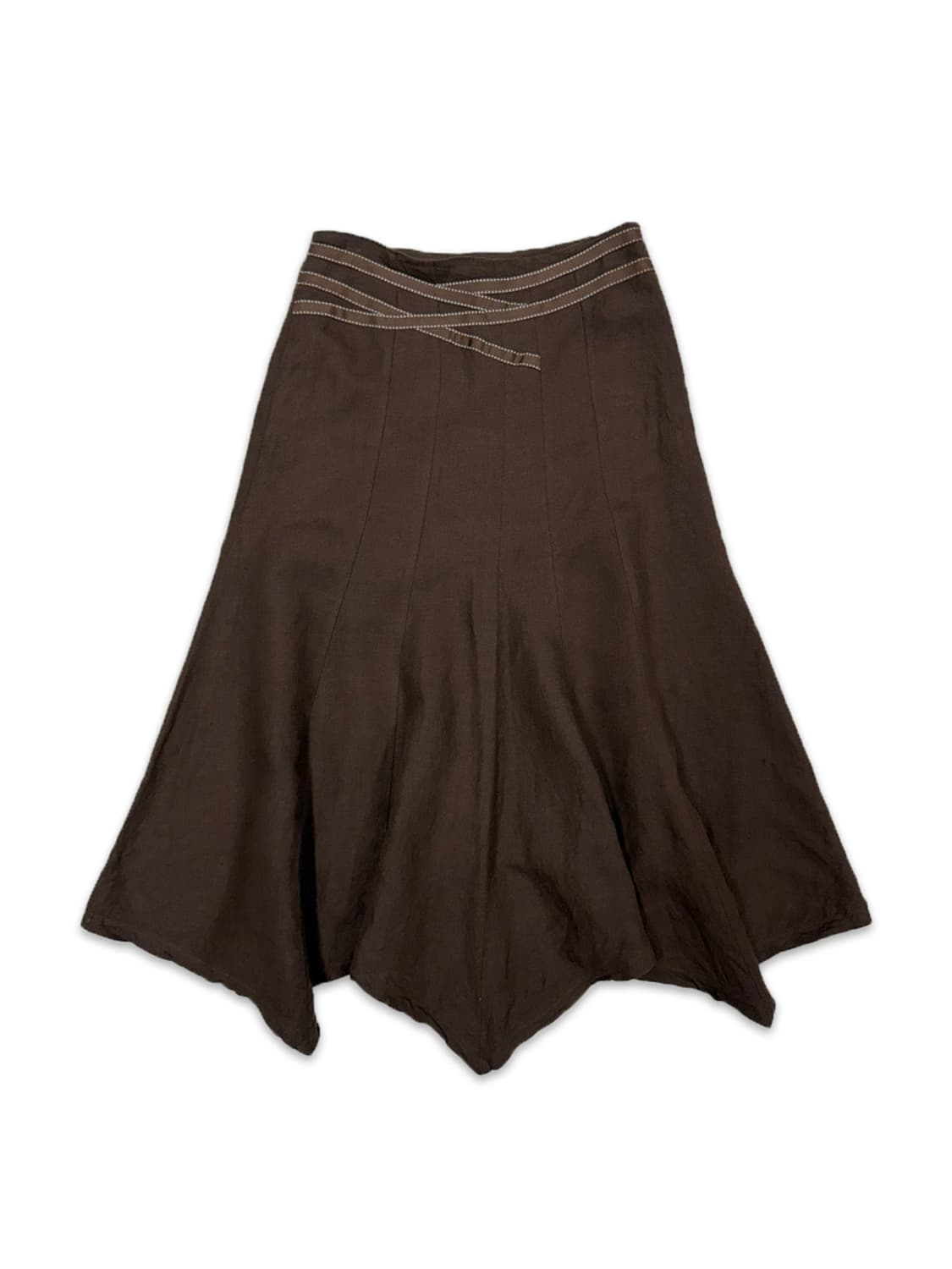 빈티지 Mollione 브라운 플레어 롱 스커트 상품이미지1