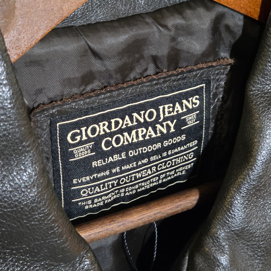 지오다노 다크 브라운 소가죽 자켓 상품이미지9