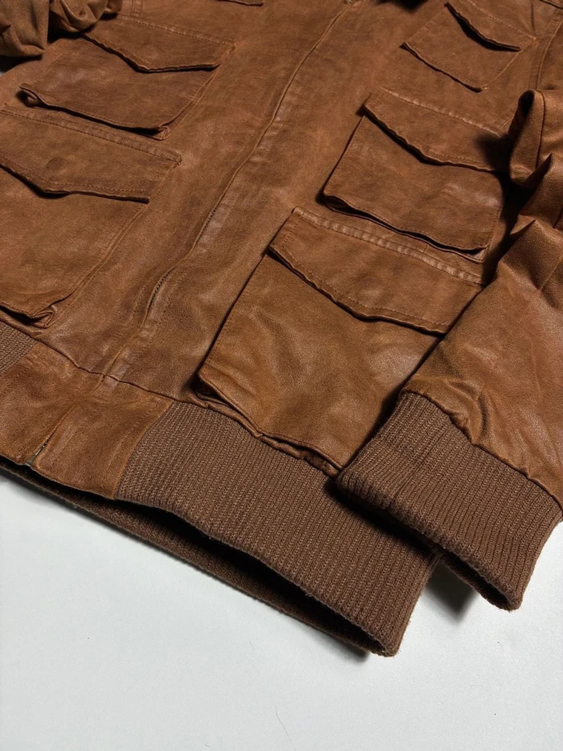 Selected 00's 멀티 포켓 브라운 가죽 자켓 R2200 상품이미지4