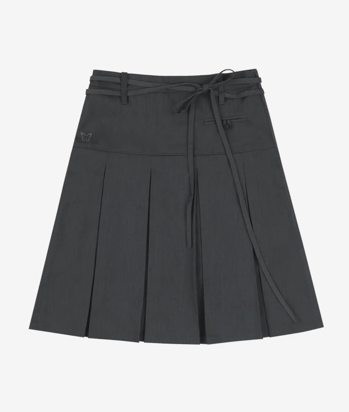 팬시클럽 플리츠 미디 스커트 그레이 상품이미지2