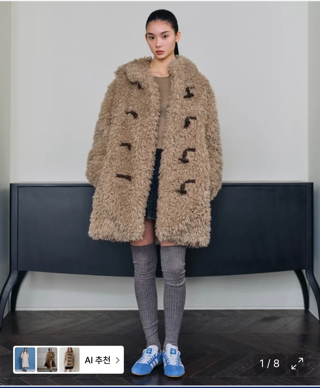 무신사스탠다드 떡볶이 후드 퍼 코트 상품이미지1