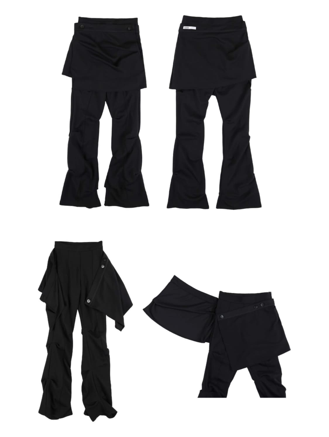 오호스 오버턱 팬츠 Wrap Over Tuck Pants Black s 상품이미지2