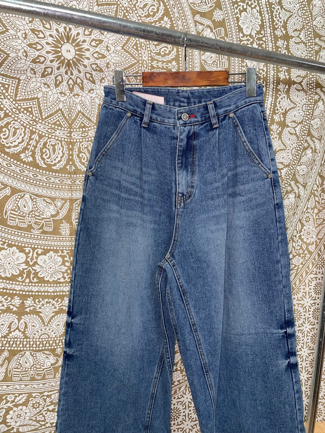 Takeasy 핀턱 와이드데님팬츠 상품이미지4