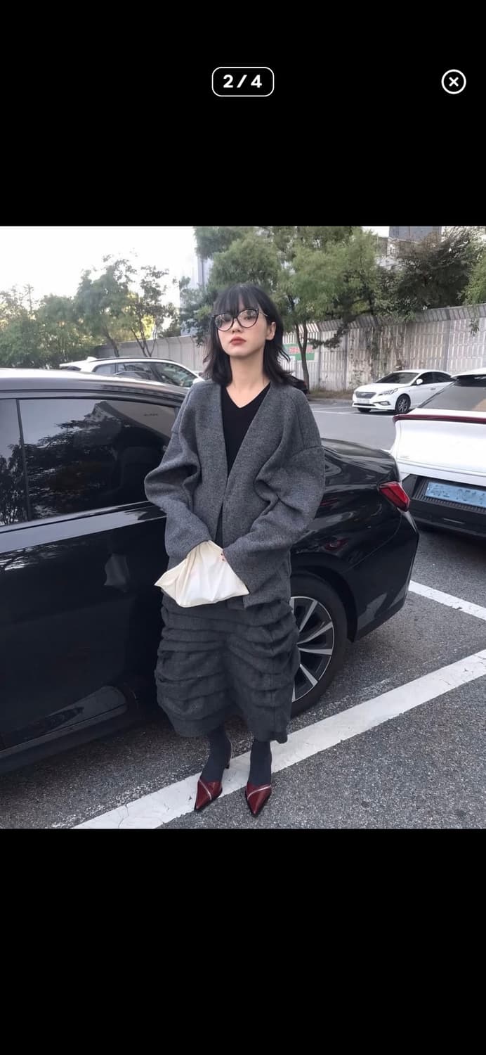 eonts  piled wool skirt 울 스커트 새상품 상품이미지4