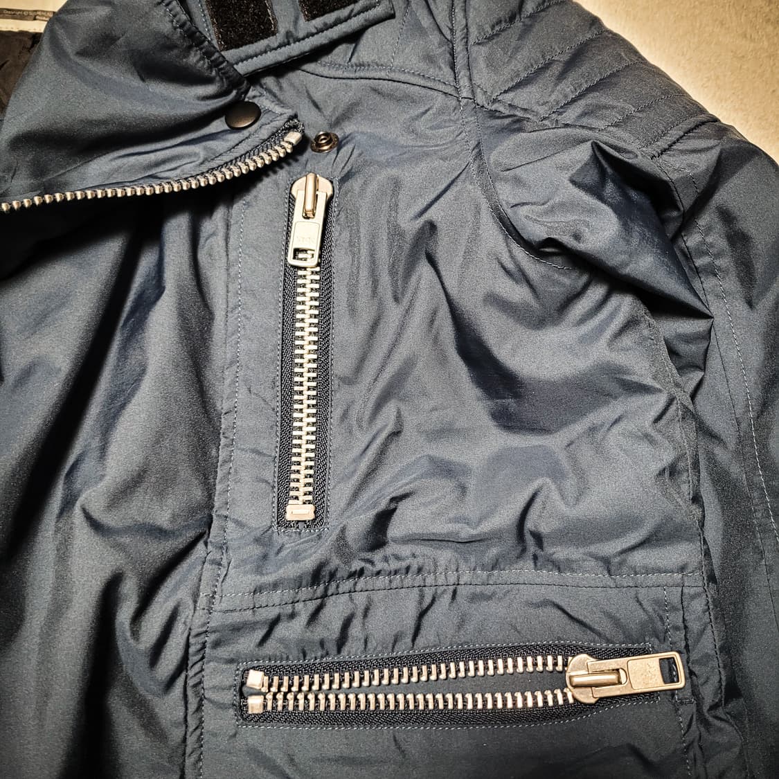 00s Biker Mood Navy Crop Rider Jacket 상품이미지4