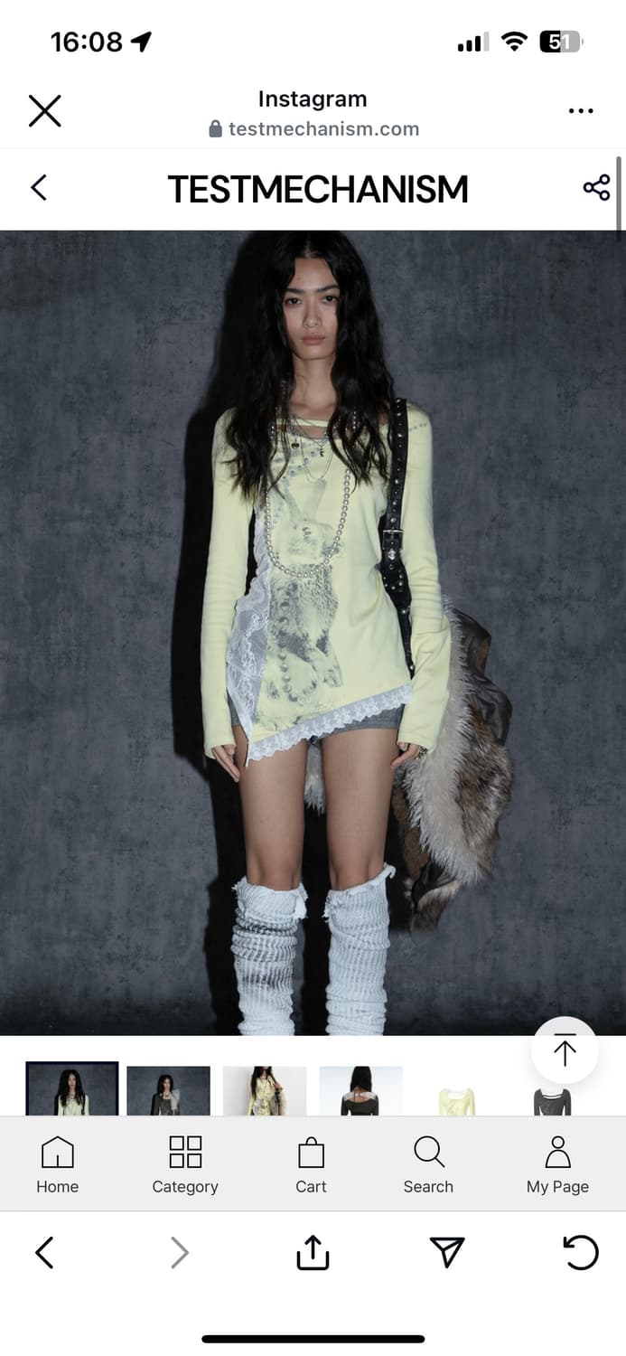 Testmechanism 레이스 래빗 롱슬리브 티 상품이미지1