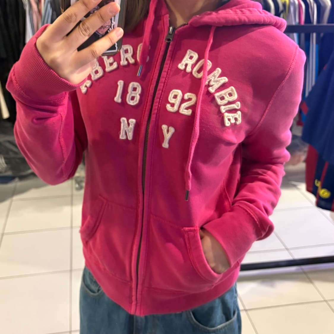 아베크롬비 핫핑크 후드집업 상품이미지2