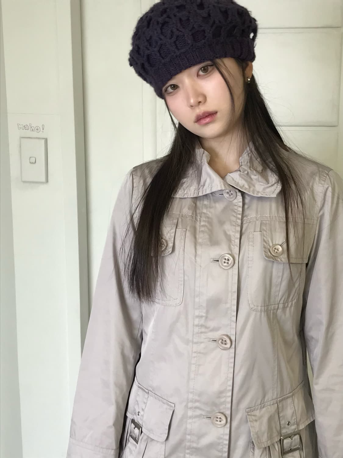 베이비 핑크 포켓 코트 상품이미지3