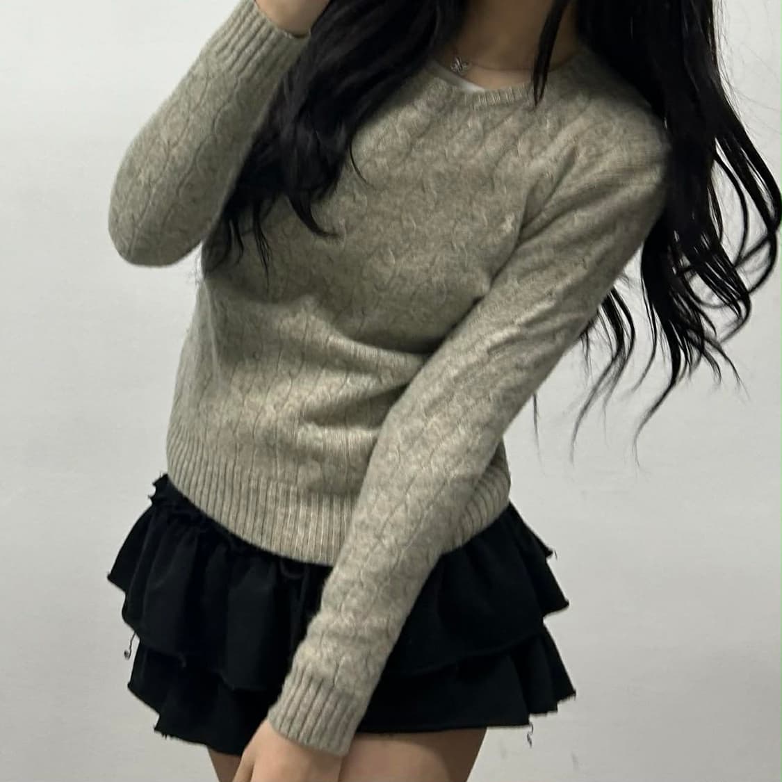 폴로 랄프로렌 울 캐시미어 프리미엄 케이블 니트 스웨터(L) 상품이미지3